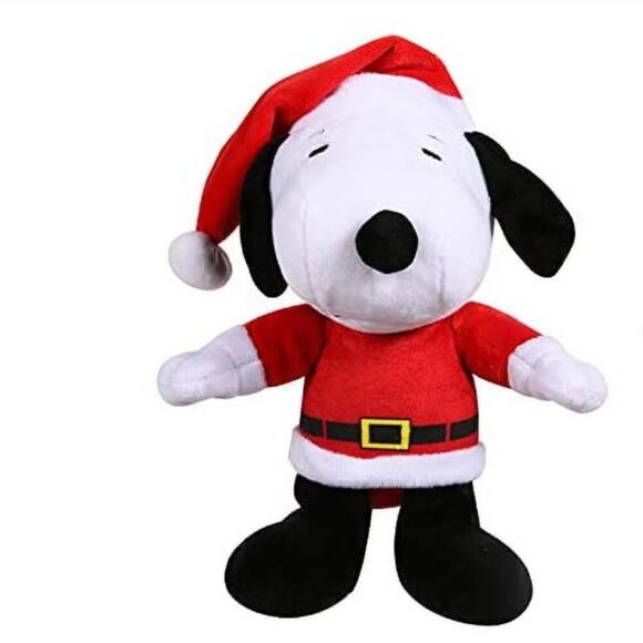 Peanuts 9" Holiday Snoopy Santa Plush Dog Toy with Squeaker - Picture 1 of 3